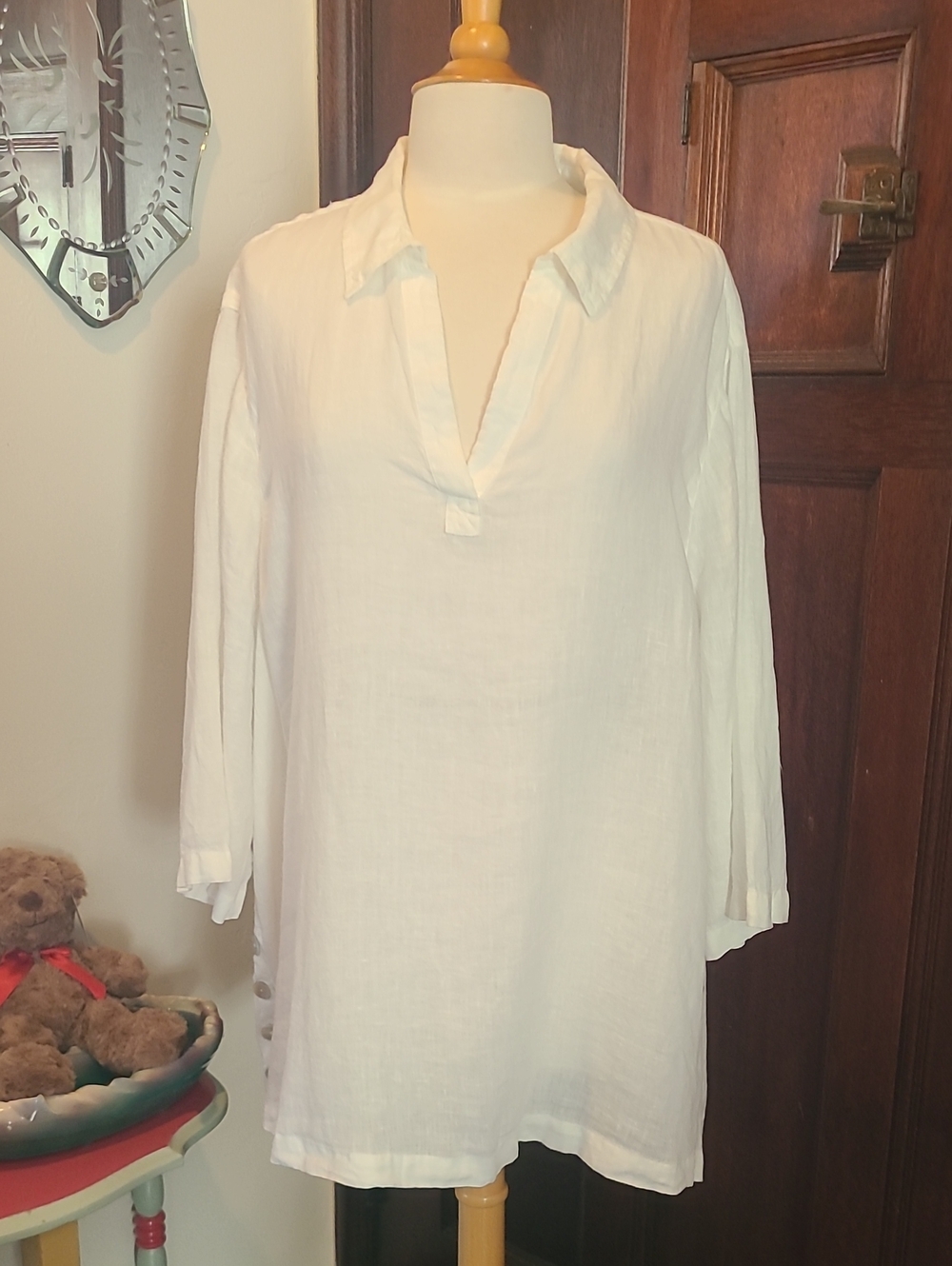 NWT Tahari 100% Linen Tunic Top Size 3x - Picture 7 of 12